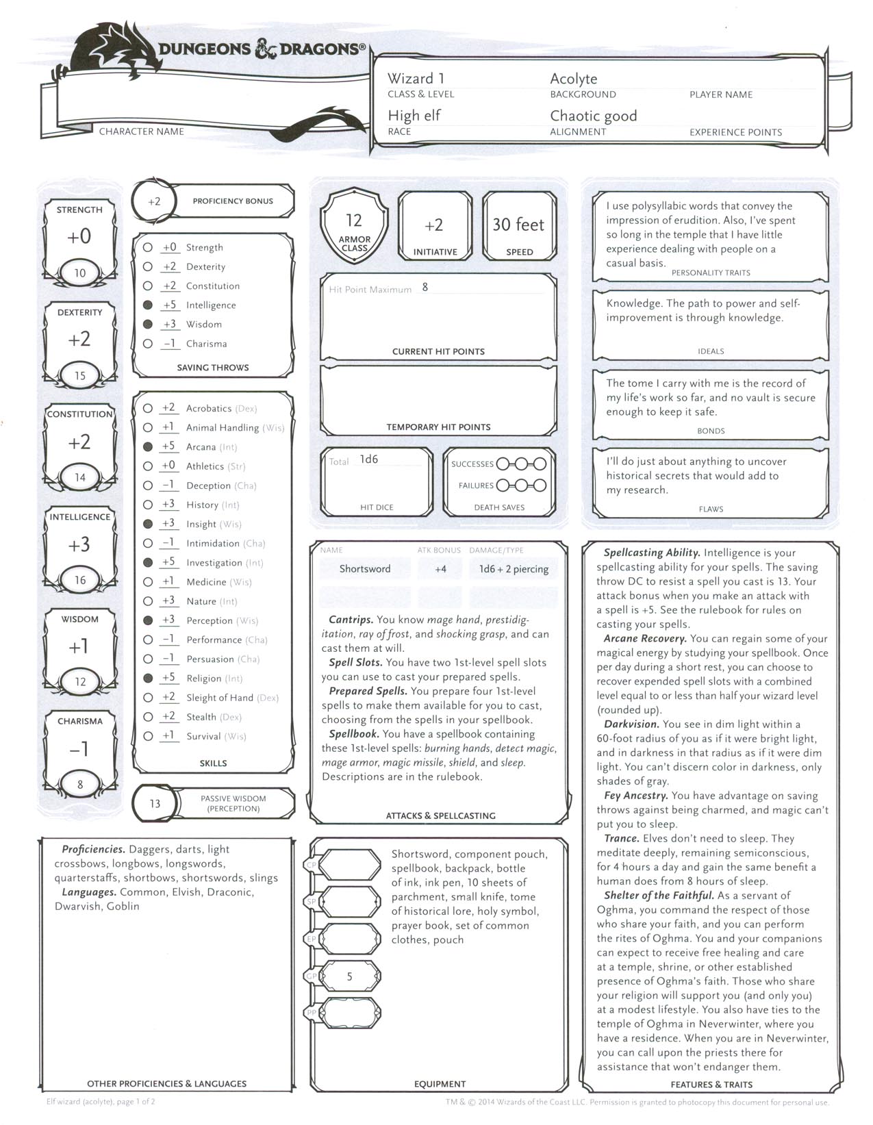 dungeons and dragons 3.5 character sheet helper