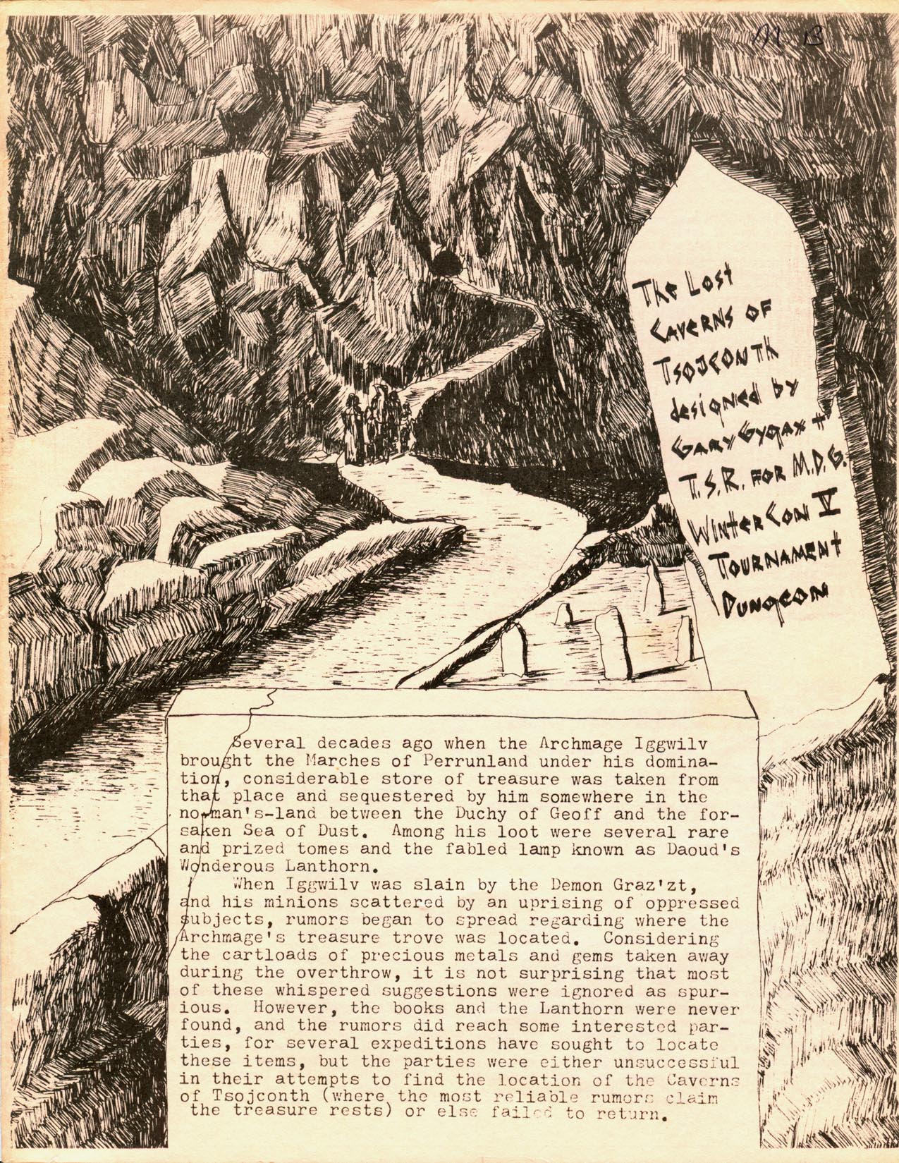 Lost Caverns of Tsojconth - 1976 tourney version, front cover